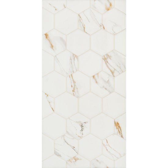 Плитка облицовочная Alma Ceramica Dublin белая геометрия 500x249x8,5 мм (11 шт.=1,37 кв.м)