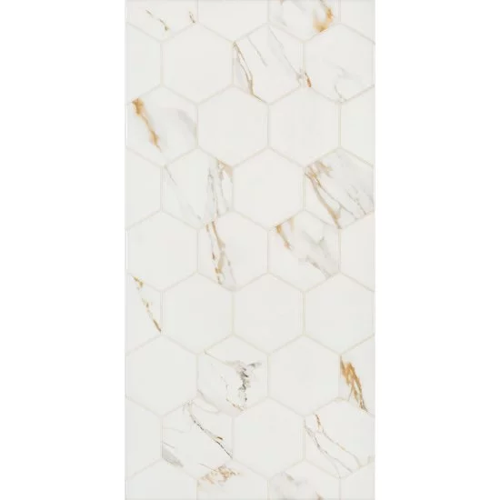 Плитка облицовочная Alma Ceramica Dublin белая геометрия 500x249x8,5 мм (11 шт.=1,37 кв.м)
