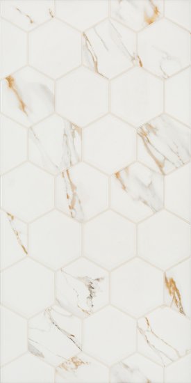 Плитка облицовочная Alma Ceramica Dublin белая геометрия 500x249x8,5 мм (11 шт.=1,37 кв.м)