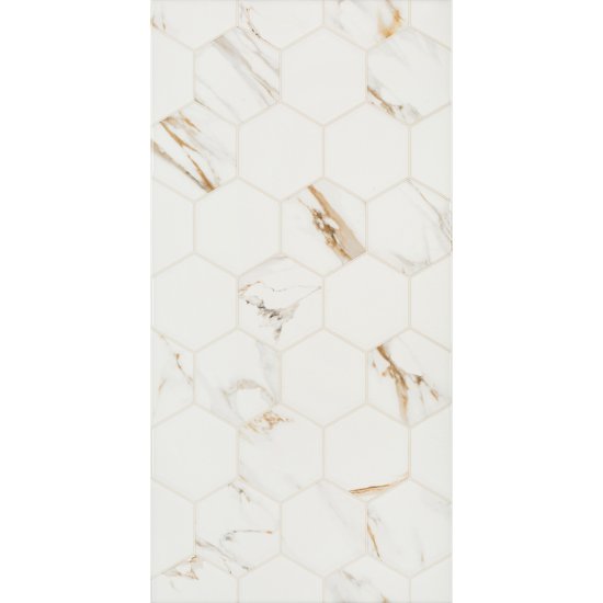 Плитка облицовочная Alma Ceramica Dublin белая геометрия 500x249x8,5 мм (11 шт.=1,37 кв.м)