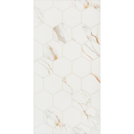 Плитка облицовочная Alma Ceramica Dublin белая геометрия 500x249x8,5 мм (11 шт.=1,37 кв.м)