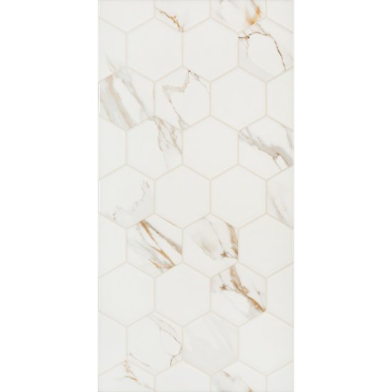 Плитка облицовочная Alma Ceramica Dublin белая геометрия 500x249x8,5 мм (11 шт.=1,37 кв.м)