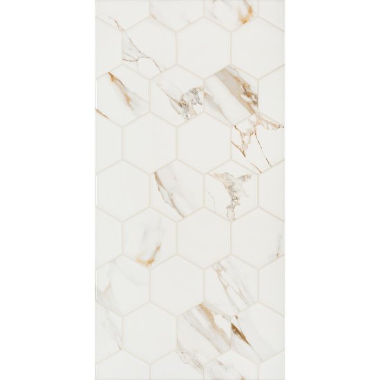 Плитка облицовочная Alma Ceramica Dublin белая геометрия 500x249x8,5 мм (11 шт.=1,37 кв.м)