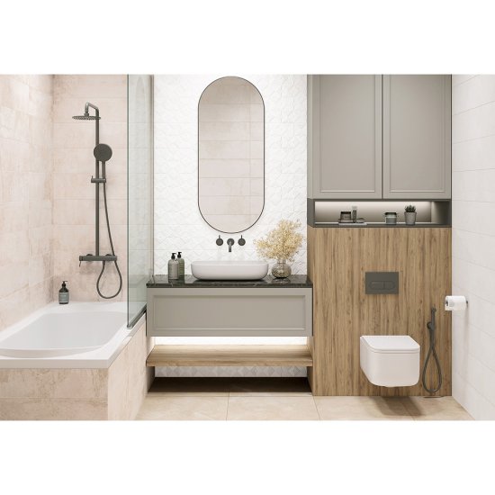 Плитка облицовочная Alma Ceramica Mars светло-бежевая 600x200x7,5 мм (16 шт.=1,92 кв.м)