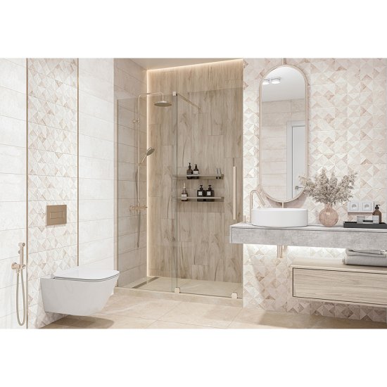 Плитка облицовочная Alma Ceramica Mars белая 600x200x7,5 мм (16 шт.=1,92 кв.м)