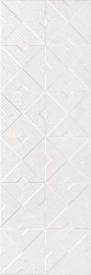 Плитка облицовочная Alma Ceramica Mars белая геометрия 600x200x7,5 мм (16 шт.=1,92 кв.м)