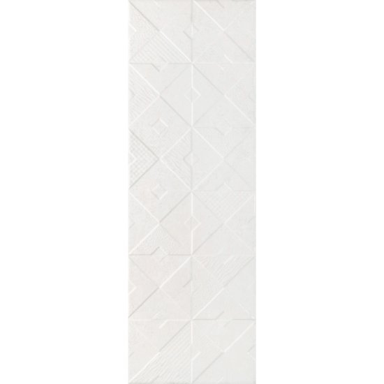 Плитка облицовочная Alma Ceramica Mars белая геометрия 600x200x7,5 мм (16 шт.=1,92 кв.м)