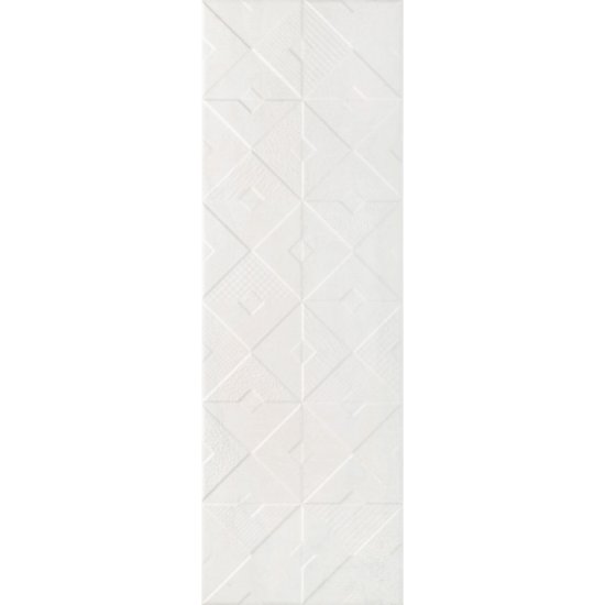 Плитка облицовочная Alma Ceramica Mars белая геометрия 600x200x7,5 мм (16 шт.=1,92 кв.м)