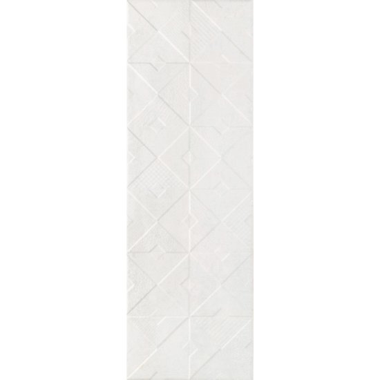 Плитка облицовочная Alma Ceramica Mars белая геометрия 600x200x7,5 мм (16 шт.=1,92 кв.м)
