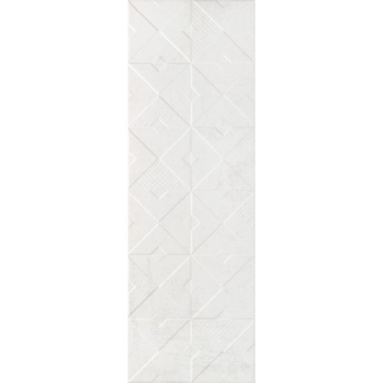 Плитка облицовочная Alma Ceramica Mars белая геометрия 600x200x7,5 мм (16 шт.=1,92 кв.м)