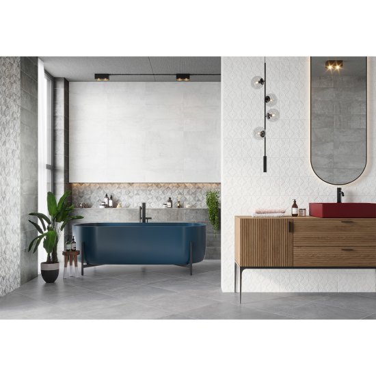 Плитка облицовочная Alma Ceramica Mars бежевая геометрия 600x200x7,5 мм (16 шт.=1,92 кв.м)