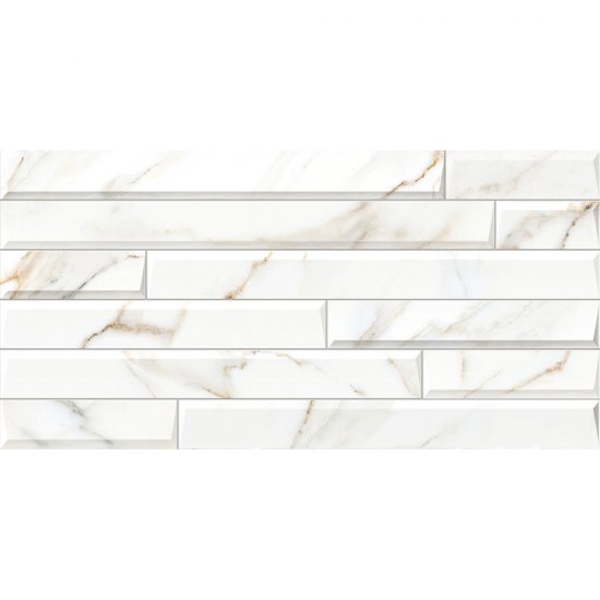 Плитка облицовочная Alma Ceramica Nevada белая геометрия 500x249x7,5 мм (12 шт.=1,494 кв.м)