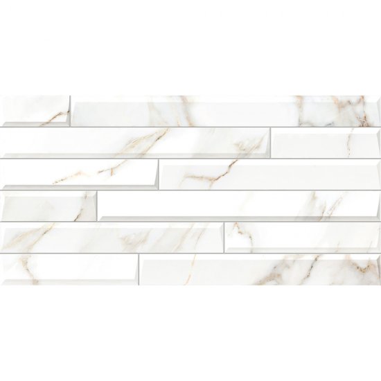 Плитка облицовочная Alma Ceramica Nevada белая геометрия 500x249x7,5 мм (12 шт.=1,494 кв.м)