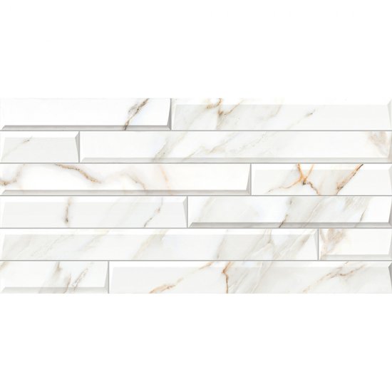 Плитка облицовочная Alma Ceramica Nevada белая геометрия 500x249x7,5 мм (12 шт.=1,494 кв.м)