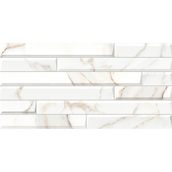 Плитка облицовочная Alma Ceramica Nevada белая геометрия 500x249x7,5 мм (12 шт.=1,494 кв.м)