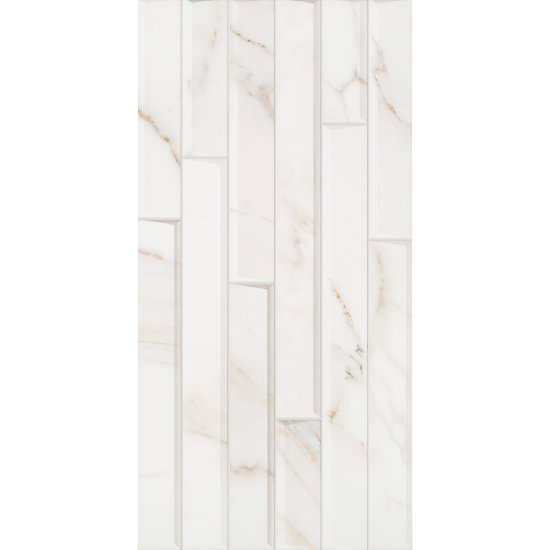 Плитка облицовочная Alma Ceramica Nevada белая геометрия 500x249x7,5 мм (12 шт.=1,494 кв.м)