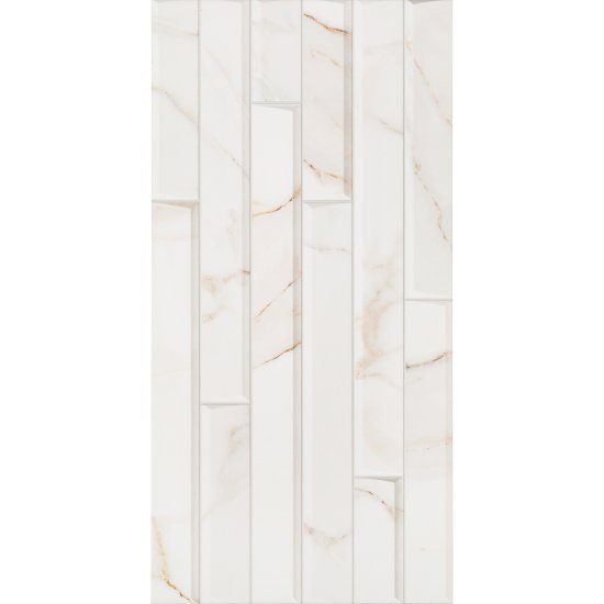 Плитка облицовочная Alma Ceramica Nevada белая геометрия 500x249x7,5 мм (12 шт.=1,494 кв.м)