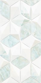 Плитка декор Alma Ceramica Nevada голубая геометрия 01 500x249x7,5 мм
