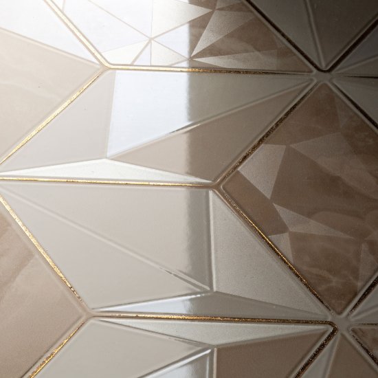 Плитка декор Alma Ceramica Nevada геометрия бежевая 500x249x7,5 мм