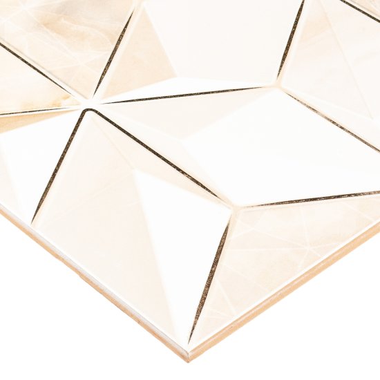 Плитка декор Alma Ceramica Nevada геометрия бежевая 500x249x7,5 мм