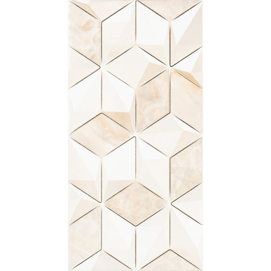 Плитка декор Alma Ceramica Nevada геометрия бежевая 500x249x7,5 мм