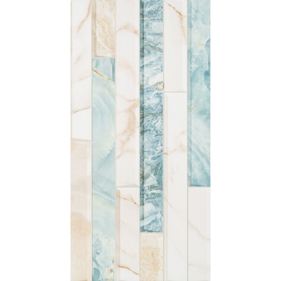 Плитка облицовочная Alma Ceramica Nevada голубая геометрия 02 500x249x7,5 мм (12 шт.=1,494 кв.м)