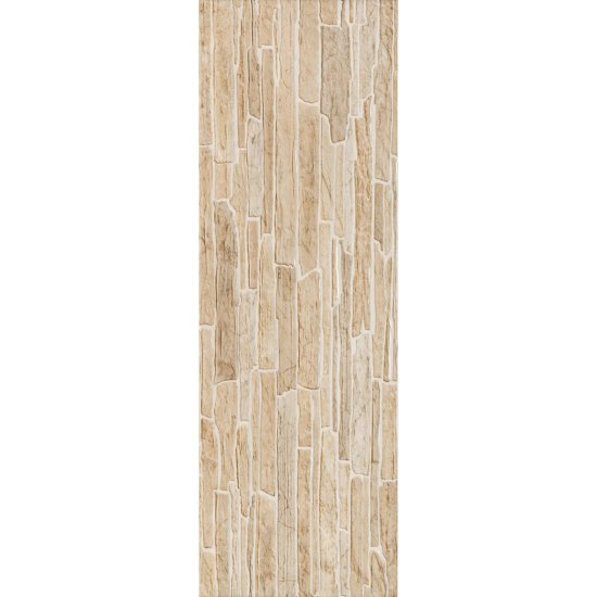 Плитка облицовочная Alma Ceramica Rocko бежевая 01 600x200x7,5 мм (16 шт.=1,92 кв.м)