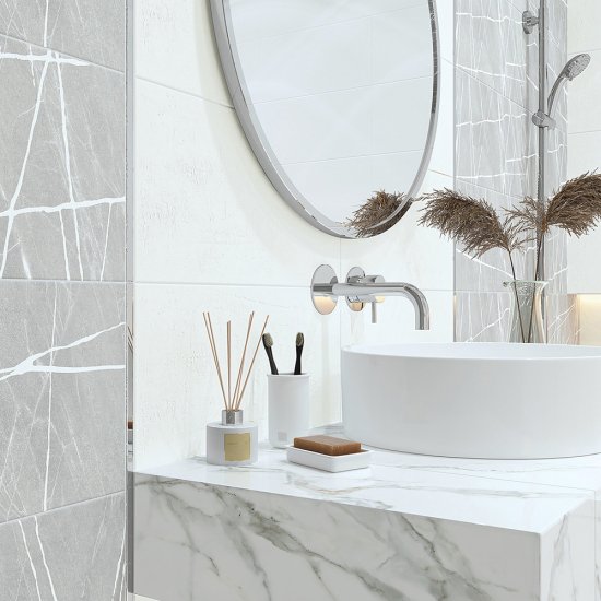 Плитка облицовочная New Trend Chicago камень белая 600x200x7,5 мм (16 шт.=1,92 кв.м)