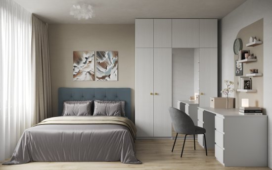 Дверь для шкафа Лион Висла 39.6x225.8x1.6 см МДФ цвет белый