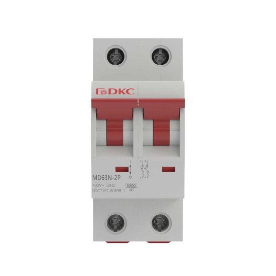 Автоматический выключатель модульный DKC Yon Max MD63N 2P 63А тип C 6 кА 400 В (MD63N-2PC63)