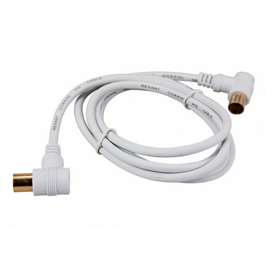 ТВ удлинитель Rexant штекер-гнездо угловой (1,5 м) белый (18-0022)