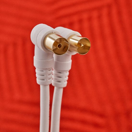 ТВ удлинитель Rexant штекер-гнездо угловой (1,5 м) белый (18-0022)