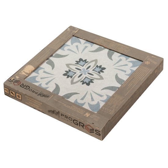 Керамогранит ProGres Majolica серый светлый декор 450х450х8 мм (6 шт.=1,215 кв.м)