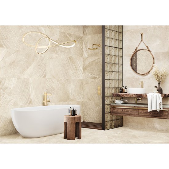 Керамогранит Delacora Rock бежевый карвинг 1200x600x9,5 мм (2 шт.=1,44 кв.м)