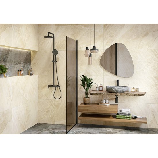 Керамогранит Delacora Rock светло-бежевый карвинг 1200x600x9,5 мм (2 шт.=1,44 кв.м)