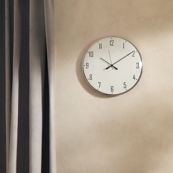 Часы настенные круглые металл цвет серебристый бесшумные ø34 см