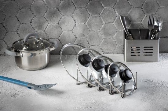 Подставка для крышек Mallony 48.7x13x7 см нержавеющая сталь серый