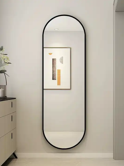 Зеркало декоративное настенное A+T Home Decor овальное 50x170 см металл цвет черный
