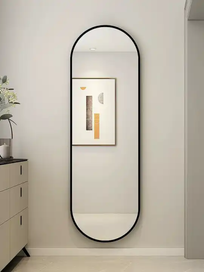 Зеркало декоративное настенное A+T Home Decor овальное 50x170 см металл цвет черный