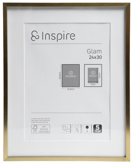 Рамка Inspire Glam Brass 24x30 см алюминий цвет золото