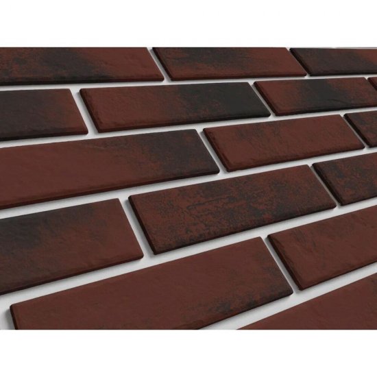 Клинкерная плитка для фасада BestPoint Exclusive Red Wine (32 шт.= 0,5 кв.м) бордово-черная 245х65х8,5 мм
