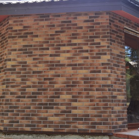 Клинкерная плитка для фасада BestPoint Retro brick Curry (32 шт.= 0,5 кв.м) коричнево-бежевая 245х65х8,5 мм