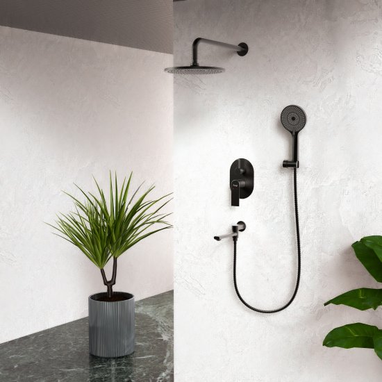 Душевая система Frap Arne F71204-6 скрытого монтажа цвет черный матовый