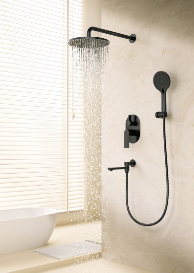 Душевая система Frap Arne F71204-6 скрытого монтажа цвет черный матовый