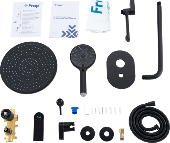 Душевая система Frap Arne F71204-6 скрытого монтажа цвет черный матовый