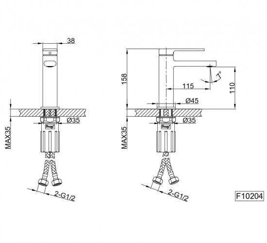 Смеситель для раковины Frap Arne F10204 однорычажный цвет хром