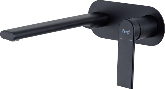 Смеситель для раковины Frap Arne F12204-6, скрытый монтаж, однорычажный, цвет черный