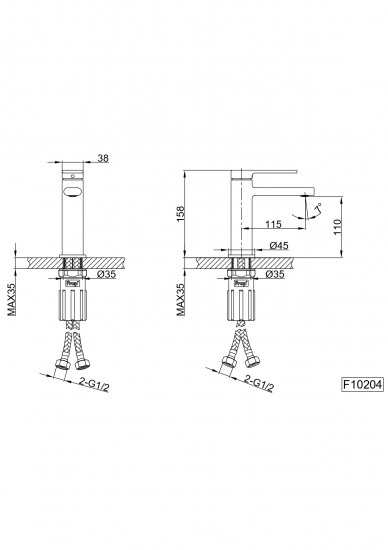 Смеситель для раковины Frap Arne F10204-6 однорычажный цвет черный