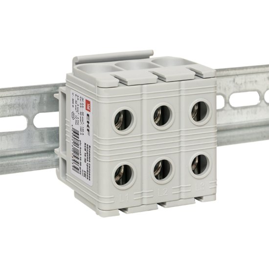 Клемма на 6 проводов EKF PROxima КСВ 16-50 2,5-50 кв.мм с пастой (plc-kvs3-16-50-grey)