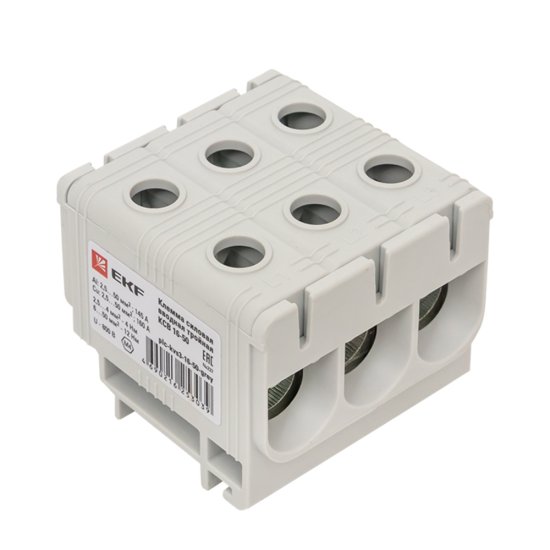 Клемма на 6 проводов EKF PROxima КСВ 16-50 2,5-50 кв.мм с пастой (plc-kvs3-16-50-grey)